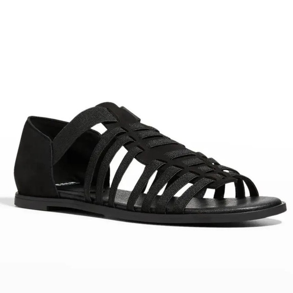 NIB Eileen Fisher Women’s Rato Stretch Slip On Fisherman Sandals in Black in 7.5 - Picture 1 of 6